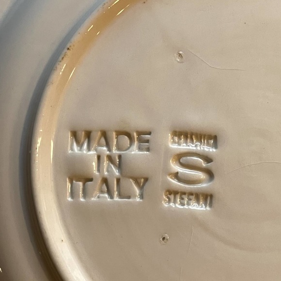 Stefani Dinner Plates Ceramic Embossed Grapes Set Of 5 Made In Italy White 10.5" - Picture 9 of 9